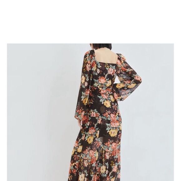 Veronica Beard "Avani" Floral Silk Chiffon Puff Sleeve Maxi Dress NWT $898 - Picture 6 of 11
